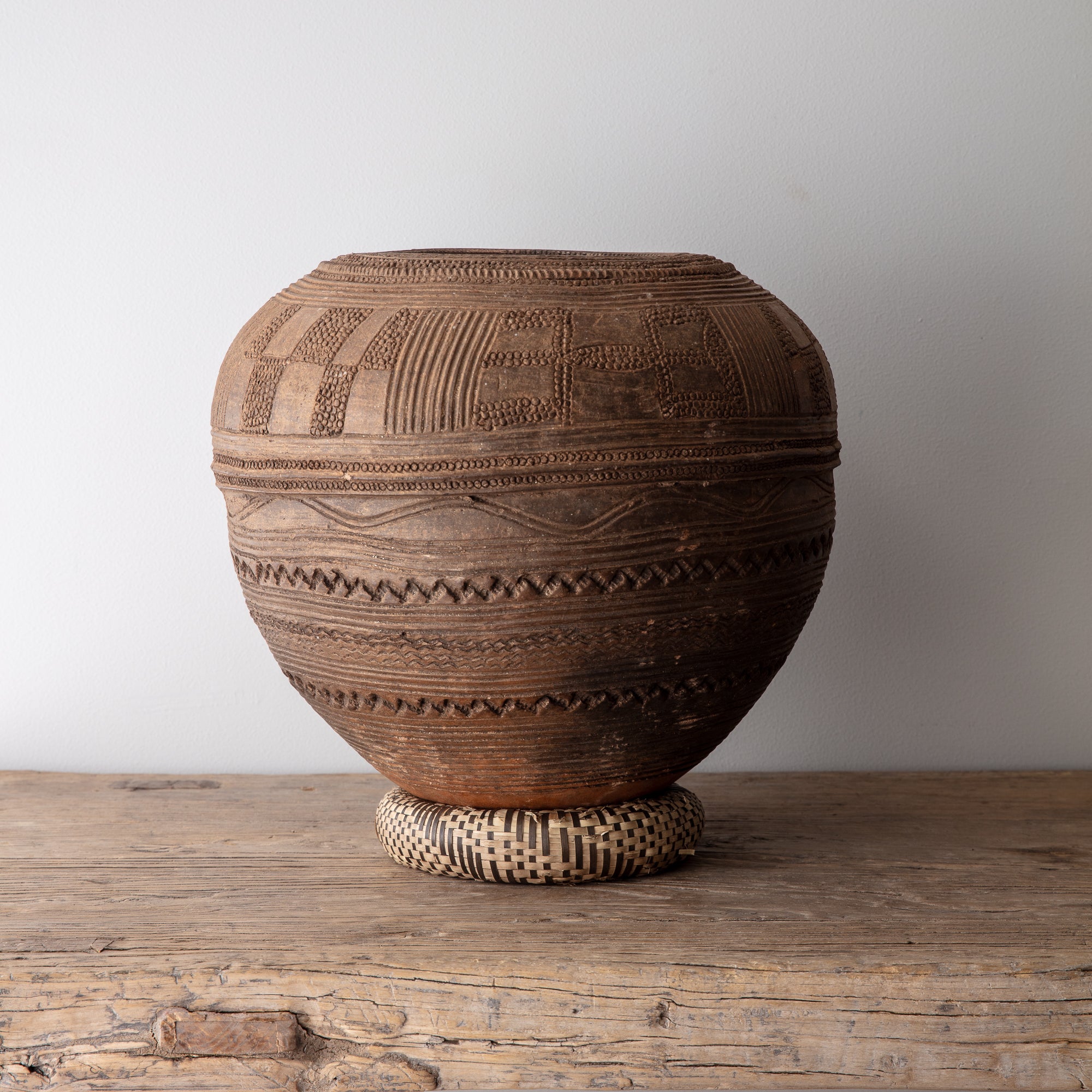 African Pantry Pot with Natural Rush Trivet