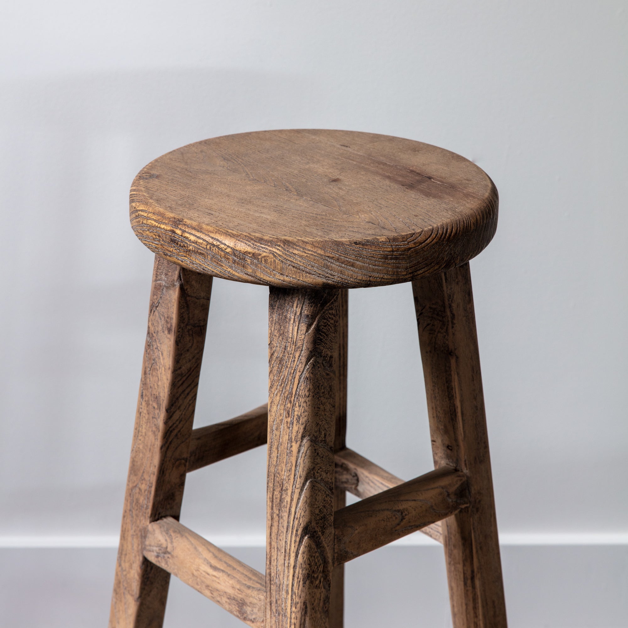 Elm Wood Stool, Tall