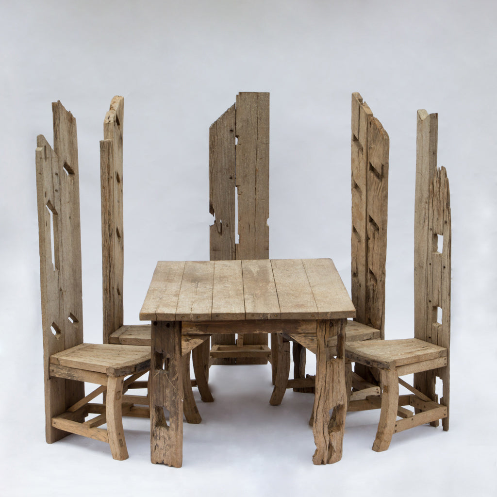 Vintage English Driftwood Table and Chairs