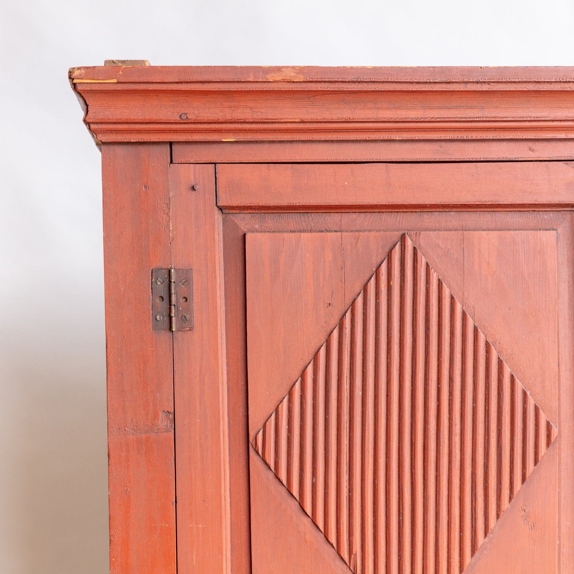 Red Step-Back Cabinet